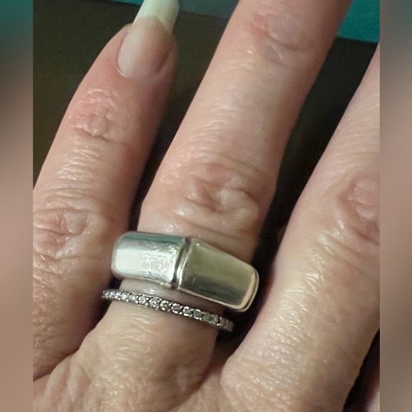 Gucci Silver 925 Bamboo Ring Size 5